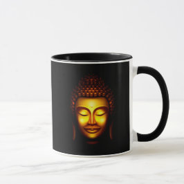 Caneca Buda Dourada e Preta sorridente