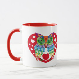 Caneca Búho colorido, amor