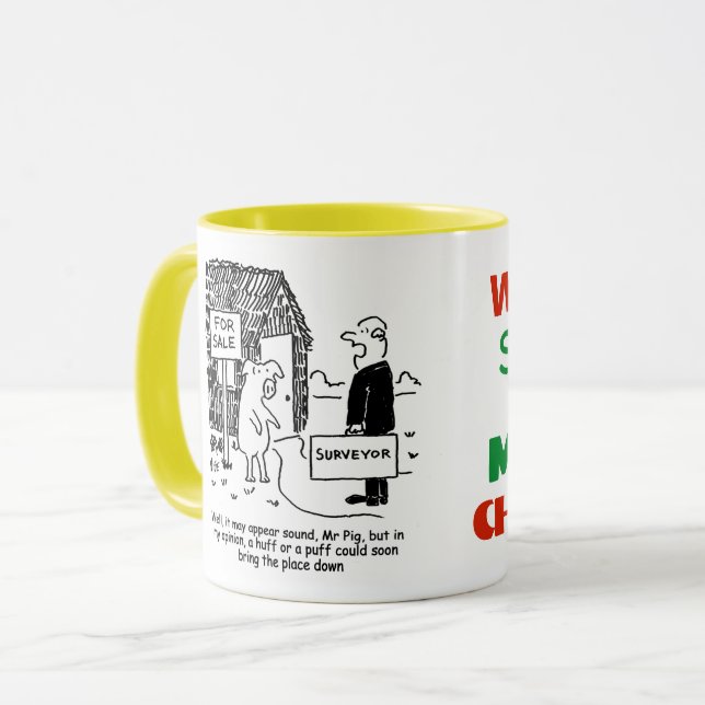 Caneca Building Surveyor olha para a casa do Sr. Pig (Frente Esquerda)