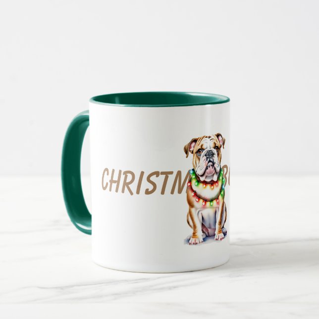 Caneca Buldogue de Natal (Frente Esquerda)