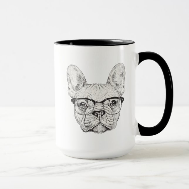 Caneca Buldogue do hipster (Direita)