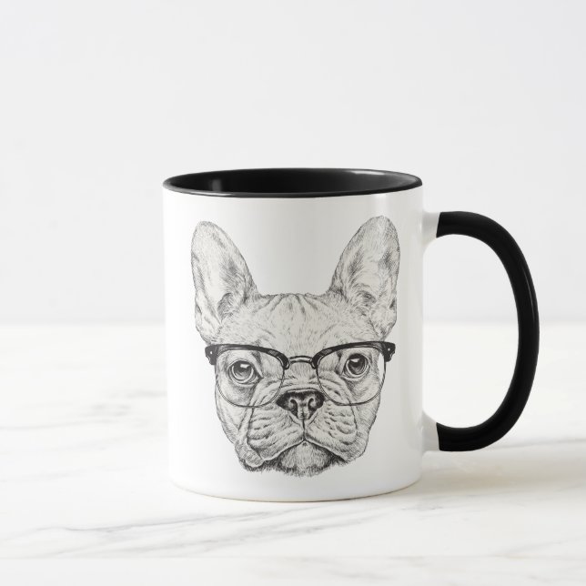 Caneca Buldogue do hipster (Direita)