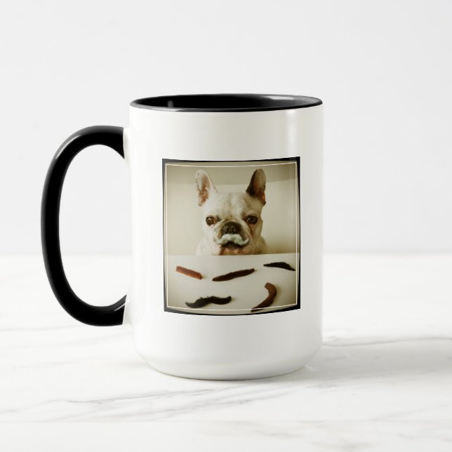Caneca Buldogue francês com um bigode (Esquerda)