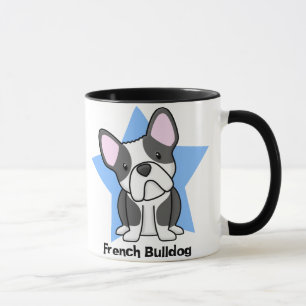 Caneca Buldogue francês de BW da estrela de Kawaii