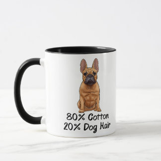 Caneca Bulldog Francês 80% Algodão 20% Cabelo De Cachorro