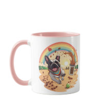 Bulldog Francês Alegre & Borrifo de Café – Patas,