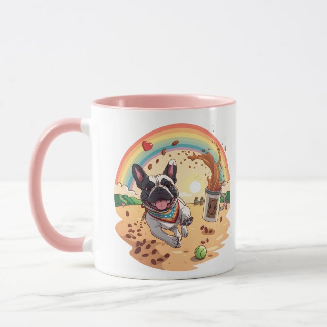 Caneca Bulldog Francês Alegre & Borrifo de Café – Patas, (Esquerda)