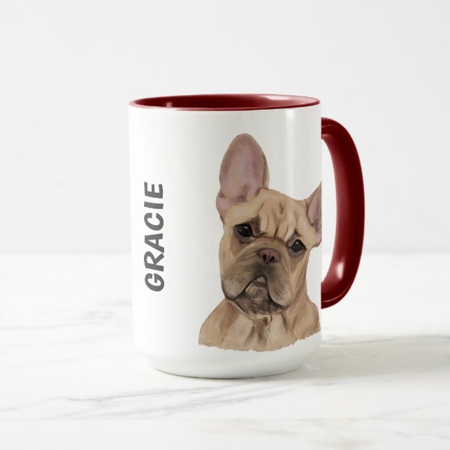 Caneca Bulldog Francês - Cama Personalizada (Frente Esquerda)