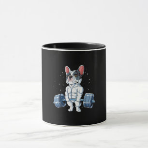 Caneca Bulldog Francês Levantando Engraçado Giro-Morro
