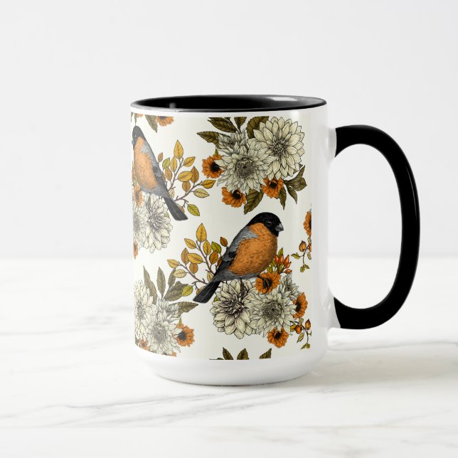 Caneca Bullfinch on autumn florals 2 (Direita)