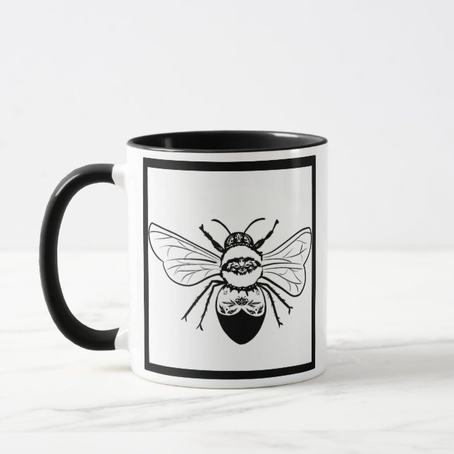 Caneca bumblebee de arte popular (Esquerda)