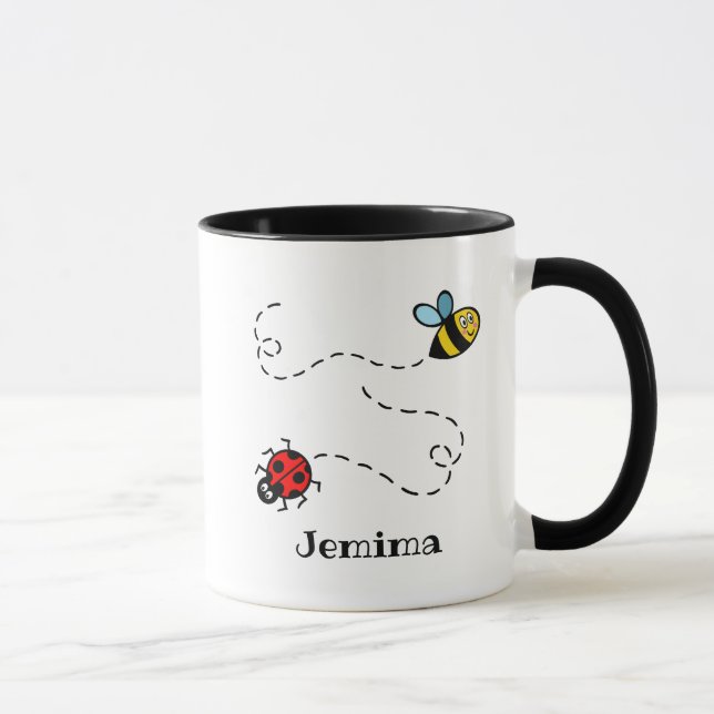 Caneca Bumblebee ocupado personalizado e Ladybird (Direita)