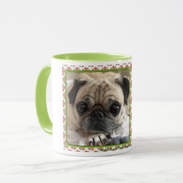 Caneca Bumblesnot Mug: Itsy Pug/Rescue é Amor (Frente Esquerda)