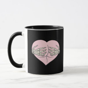 Caneca Bumbum Cardíaco Abraço Mãos de Esqueleto Clássicas