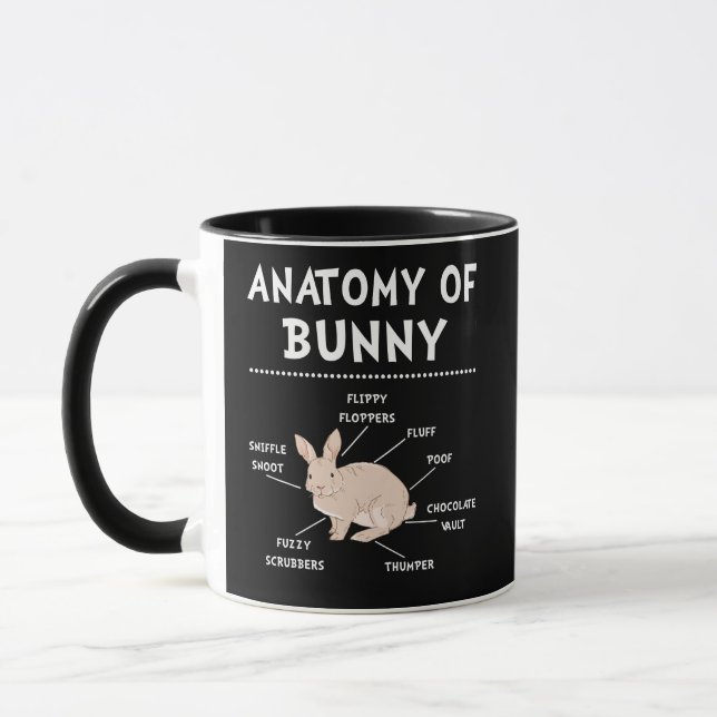 Caneca Bunny Anatomia Coelho Coelho Coelho Coelhinho Coel (Esquerda)