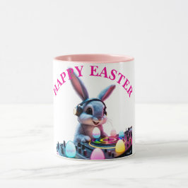 Caneca Bunny DJ Paster Ovo - Cor-de-rosa
