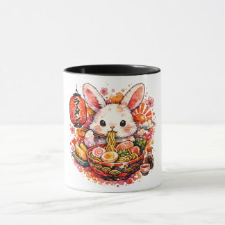 Caneca Bunny Eating Ramen