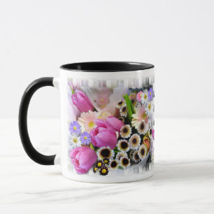 Caneca BUQUÊ APRIL # 2 ~ Mongram Ringer Mug