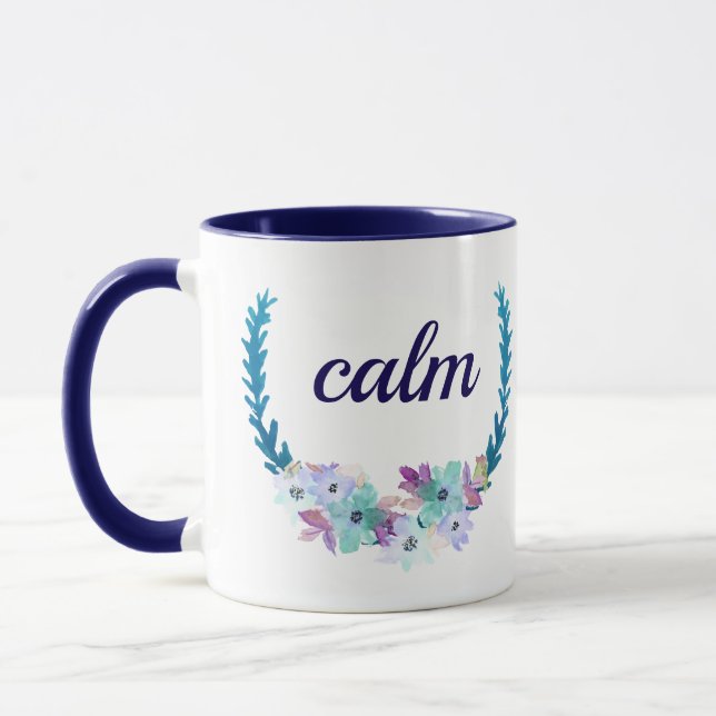 Caneca Buquê Azul Calmo Café Manhã (Esquerda)