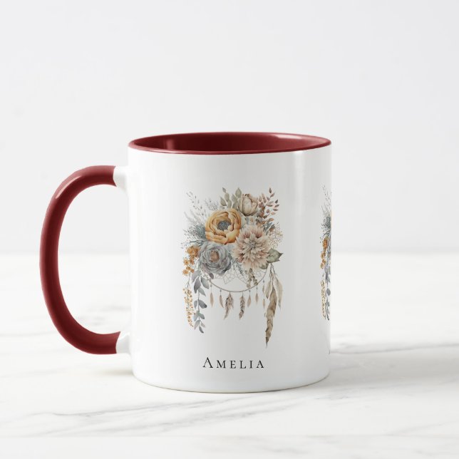 Caneca Buquê Boho Flower e Dreamcatcher (Esquerda)