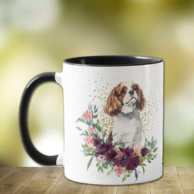 Caneca Buquê Crimson Cavalier King Charles Spaniel (Criador carregado)