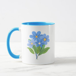Caneca Buquê de Flor Azul