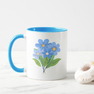 Caneca Buquê de Flor Azul