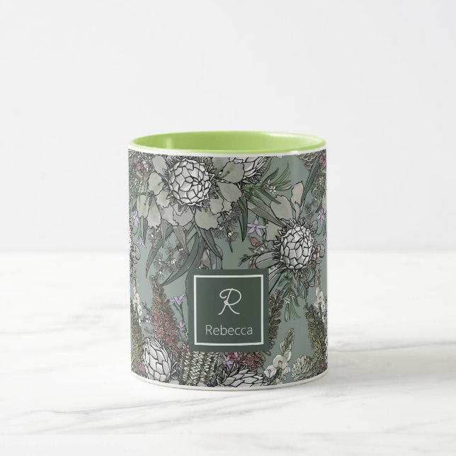 Caneca Buquê de Flor de Bush Selvagem Personalizada (Centro)