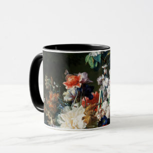 CANECA BUQUÊ DE FLORES EM UMA URNA EM PRETO