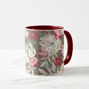 Caneca buquê de flores rosa cor-de-rosa