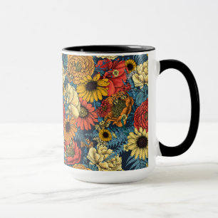 Caneca Buquê de flores- rosas, peonias, margaridas