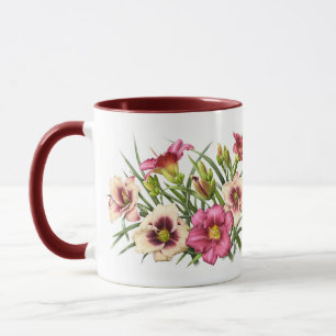 Caneca Buquê de Hemerocallis Vermelha