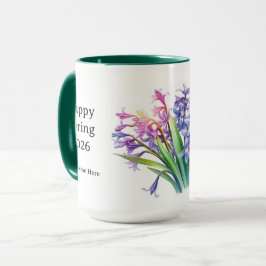 Caneca Buquê de Jacinto Roxo Celebração de Primavera