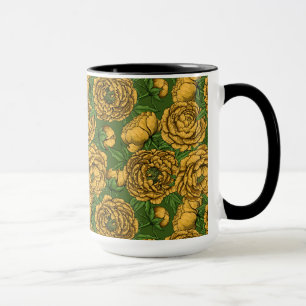 Caneca Buquê de pedônia amarela