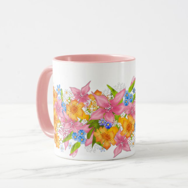 Caneca buquê primavera (Frente Esquerda)