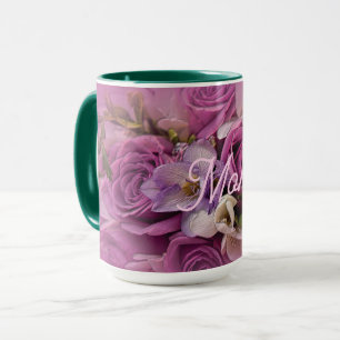 Caneca Buquê Rosa Rosa Elegante