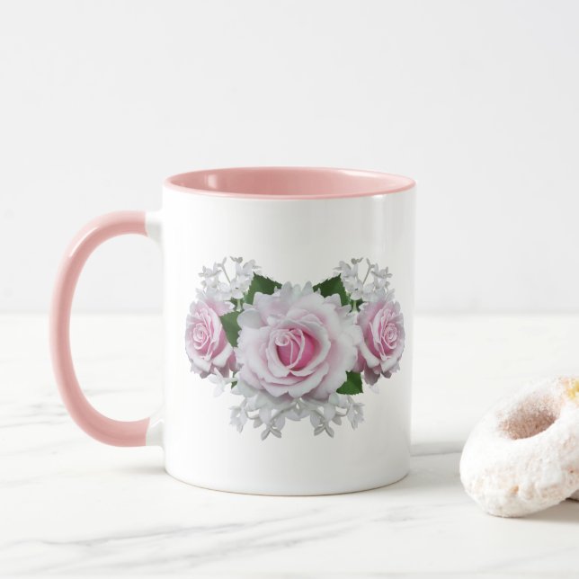 Caneca Buquê rosa rosa rosa (Com Donut)