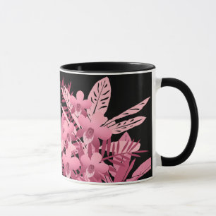 Caneca Buquê rosa tropical