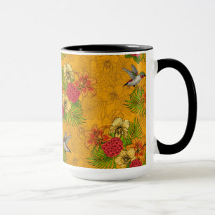 Caneca Buquê tropical e beija-flores 2