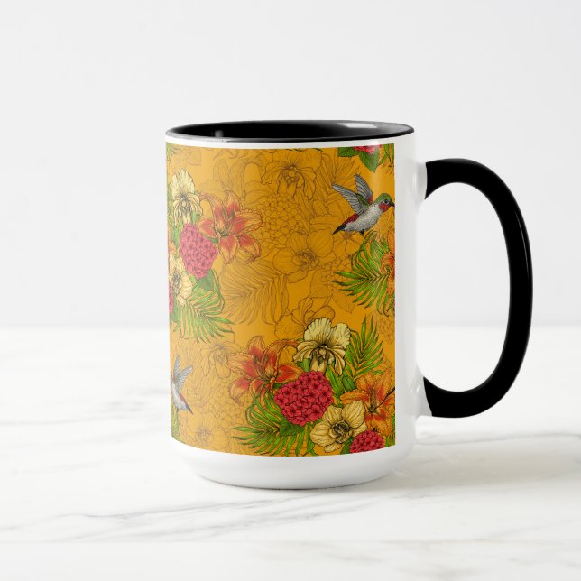Caneca Buquê tropical e beija-flores 2 (Direita)
