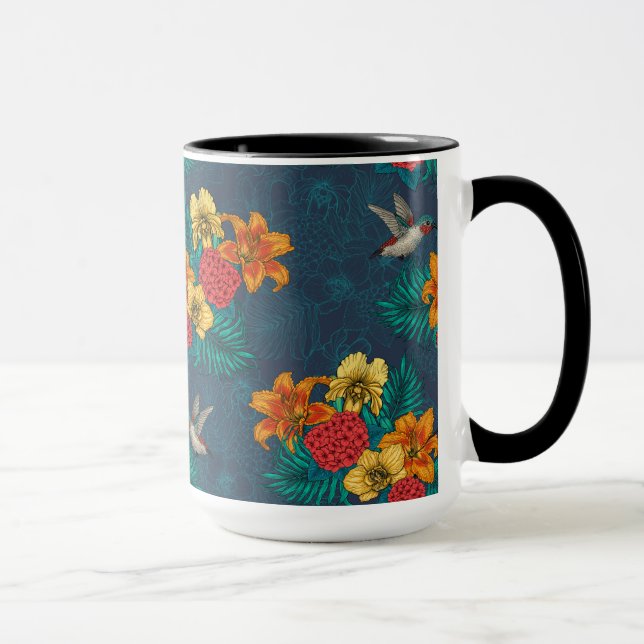 Caneca Buquês tropicais e beija-flores (Direita)