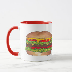 Caneca Burger Hamburger Cheeseburger Bun Foodie