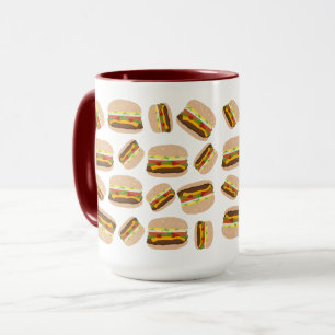 Caneca Burger Pattern Fun Foodie