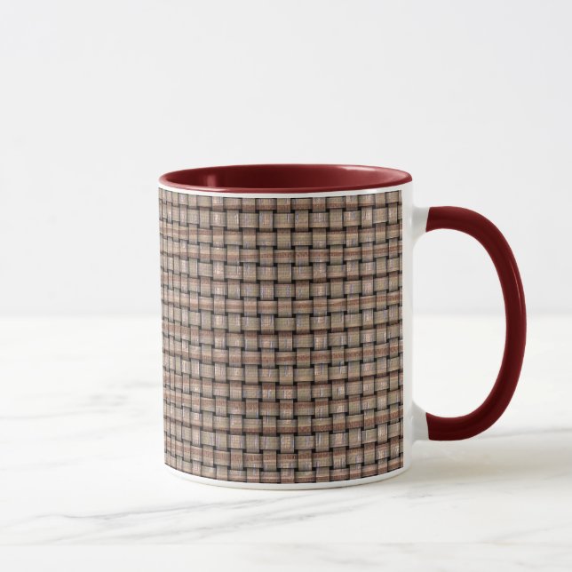 Caneca Burlap Artístico Brown Beige Tan Weave Fagas (Direita)