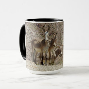 Caneca Burros selvagens, burros, burros, vida selvagem, c