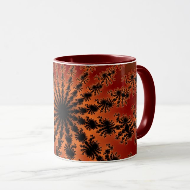 Caneca Burst Fractal do outono (Frente Esquerda)