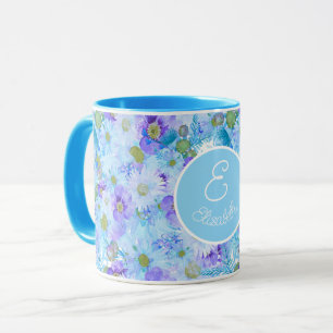 Caneca Bush Wildflower Blue monograma
