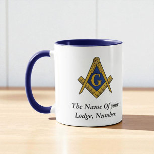 Caneca Bússola Maçônica Negra e Branco