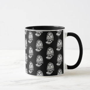 Caneca Busto de mármore greco-romano clássico preto e bra