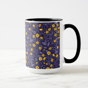 Caneca Buttercups, amarelo e violeta